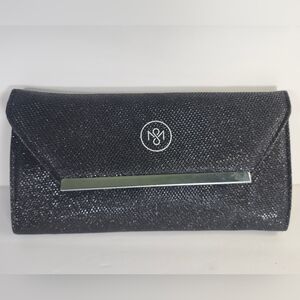 Young Living Savvy Minerals Black Shimmery Evening Clutch Shoulder Hand Bag NWOT